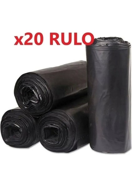 200 Adet Endüstriyel ( 120X150 cm ) Hantal Boy Siyah Çöp Poşeti 20 Rulo x 10LU 120 Litre Çöp Konteynerine Uyumludur