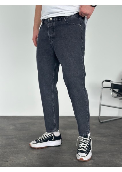 Erkek Carrot Fit Jean Pantolon Antrasit