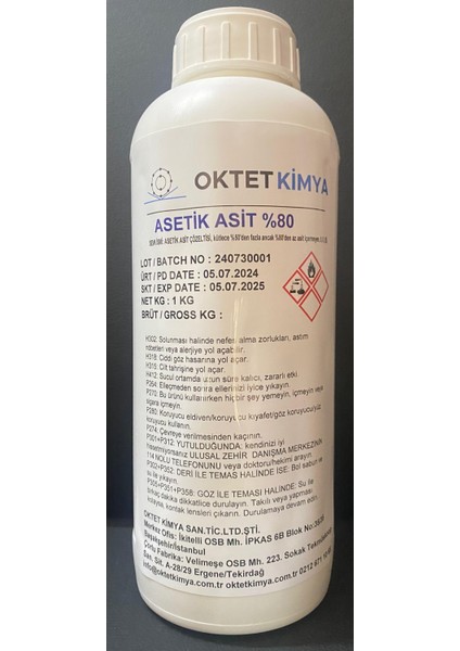 Asetik Asit %80 1 kg