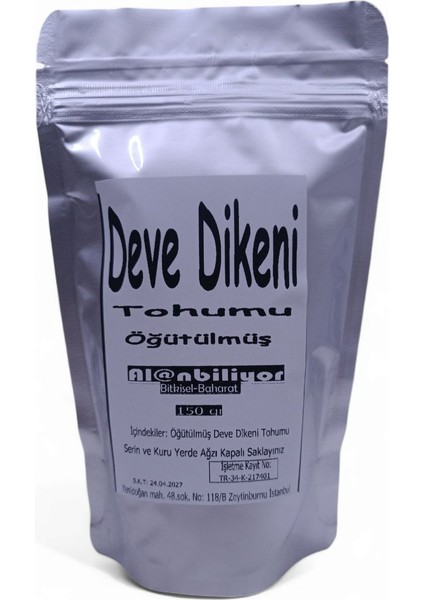 Deve Dikeni Tohumu Tozu 150 gr Katkısız Taze Çekilmiş