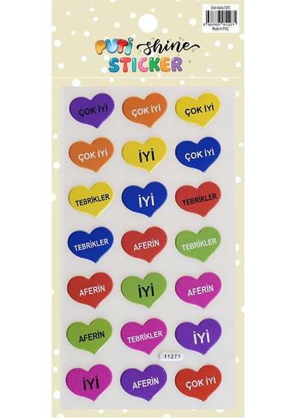 Shine Sticker - Kalp Şekilli Tebrikler (11271)