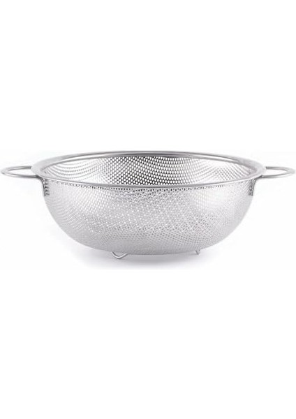 Paslanmaz Çelik 26CM Çift Kulplu Sepet Süzgeç, Salata ve Meyve Süzgeci, Makarna Süzgeci