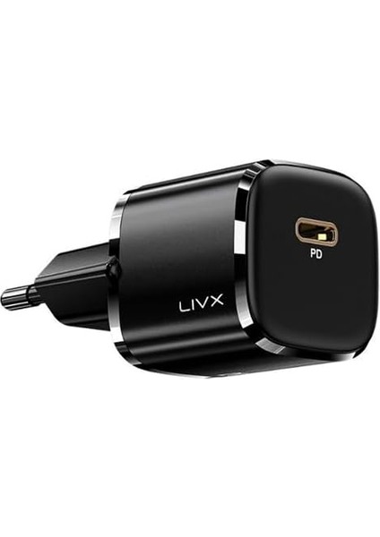 Rapid 20W Usb-C Mini Pd Hızlı Şarj Cihazı Güç Adaptörü ve 1 Metre Iphone Şarj Kablosu L23 - Blt-00