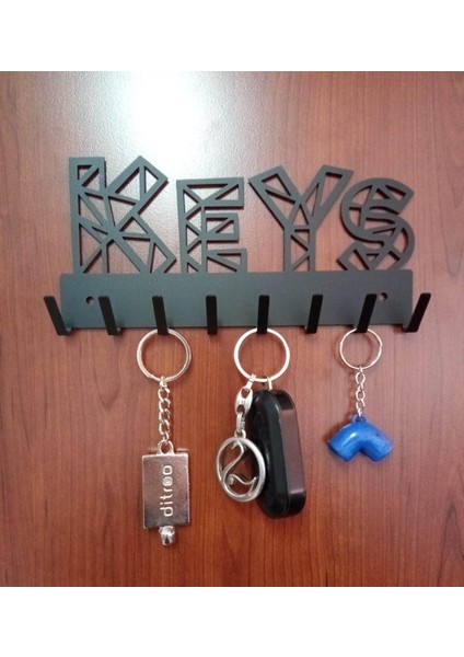 Anahtar Askılığı Ister Kendinden Yapışkanlı Ister Vidalı Keys Mat Siyah