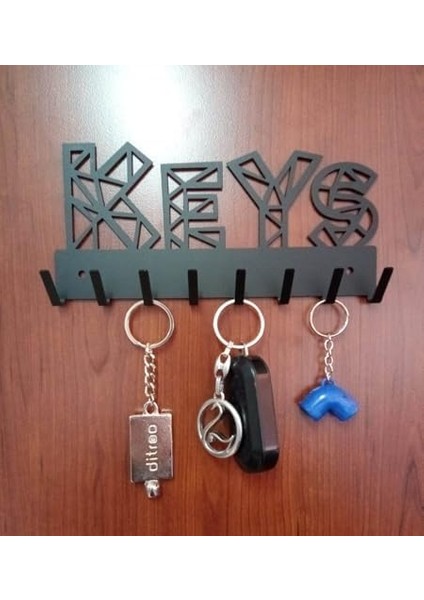 Anahtar Askılığı Ister Kendinden Yapışkanlı Ister Vidalı Keys Mat Siyah