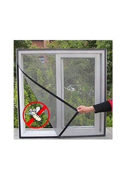 Bantlı Yapışkanlı 100 cm x 150 cm Kesilebilir Pencere Sinekliği