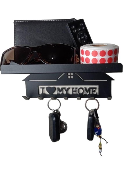 Anahtar Askılığı My Home Vidalı Mat Siyah