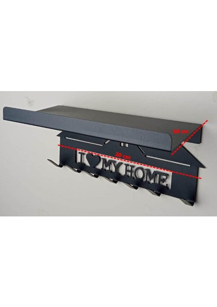 Anahtar Askılığı My Home Vidalı Mat Siyah
