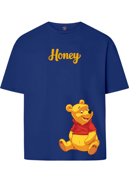 Honey The Pooh Çift Iplik Dokumalı Unisex Premium T-Shirt