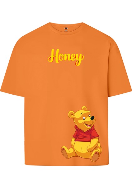 Honey The Pooh Çift Iplik Dokumalı Unisex Premium T-Shirt