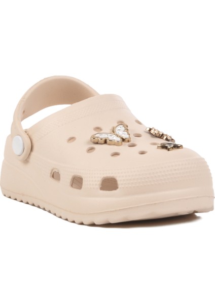 Ekru Hafif Kız Çocuk Sabo Terlik 205 F