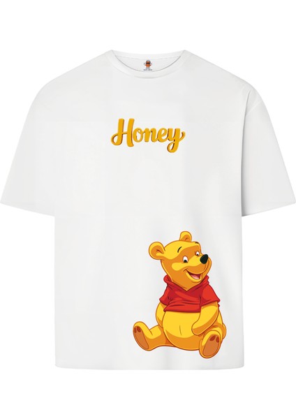 Honey The Pooh Çift Iplik Dokumalı Unisex Premium T-Shirt