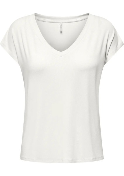 Kadın Onlrılla V Yaka Kısa Kollu T-Shirt 15315776 Ekru fiyatları