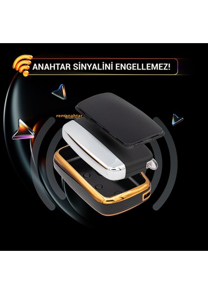 Range Rover 5 Buton Smart Nano Anahtar Kılıfı Siyah