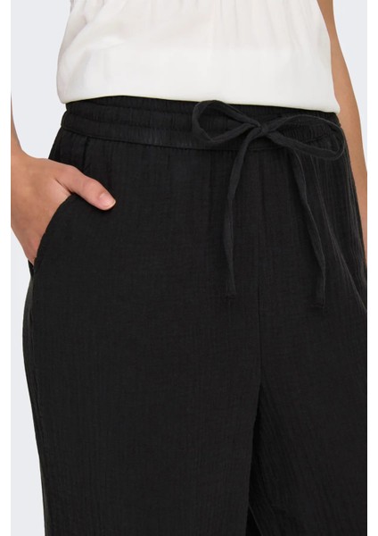 Kadın Onlthyra Belden Bağlamalı Rahat Kalıp %100 Pamuk Pantolon 15296375 Antrasit modelleri