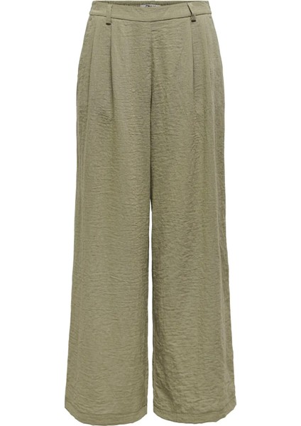 Kadın Onlemmıa Rahat Kesim Bol Paça Beli Lastikli Pantolon 15347204 Haki