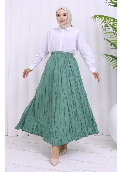 Beli Lastikli Kreş Etek 0050-10 Çağla Yeşil