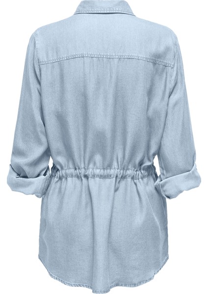 Kadın Onlcharıs Belden Bağlamalı Cepli Uzun Kollu Mevsimlik Ceket 15337960 Açık Mavi fiyatları