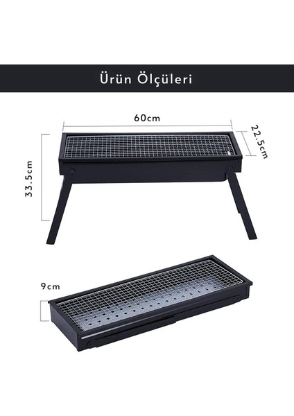 Cookout Portatif Katlanır Bbq Mangal Black