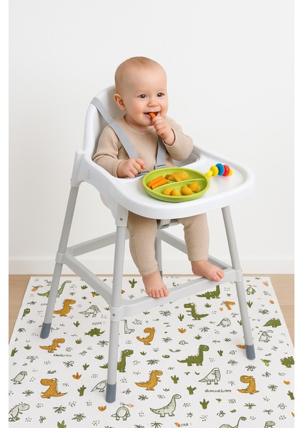 Bebek Çocuk Tek Kullanımlık Kağıt Aktivite Örtüsü - Mama Sandalyesi Örtüsü - Dinazorlar