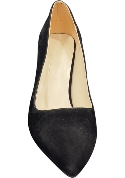 6395161Z 9 cm Topuk Boyu Süet Sivri Burun Kadın Stiletto Ayakkabı modelleri