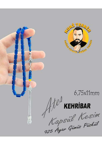 925 Ayar Gümüş Püsküllü Ateş Kehribar Kapsül Kesim 6,75X11 fırsatları