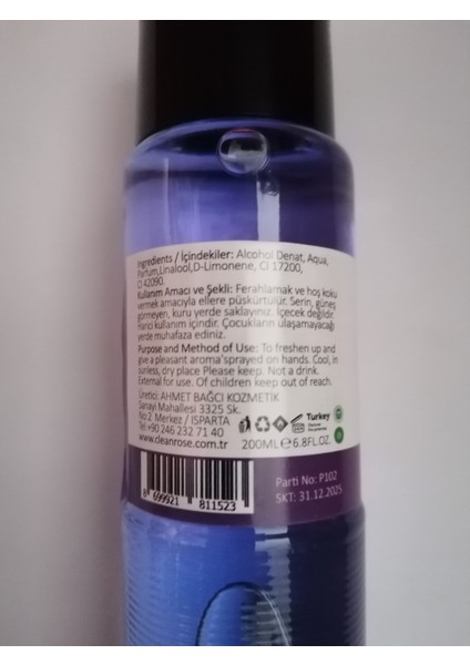 Lavanta Kolonyası Silindir Cam Şişe 200 ml indirimleri