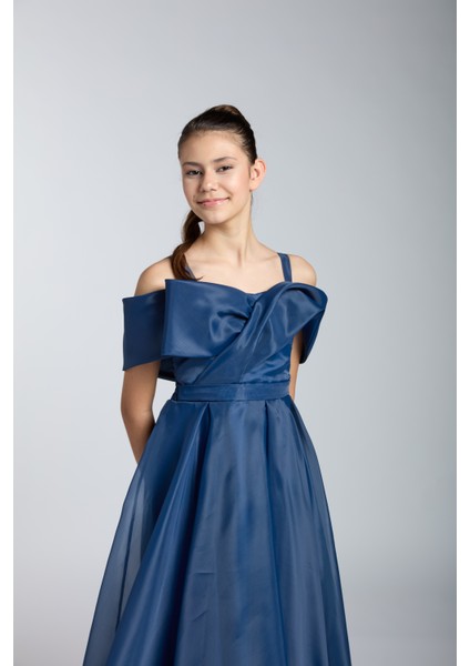 Omuz Detaylı Lacivert Mezuniyet Balo Elbisesi fiyatları