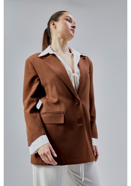 Kahverengi Gömlek Detaylı Regular Blazer Ceket fırsatları