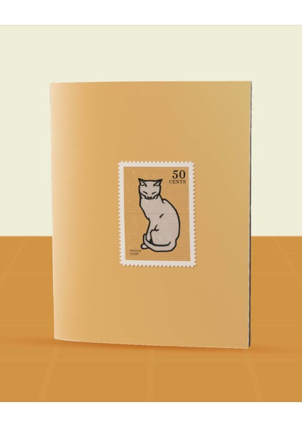Pastel Renkli Kediler Koleksiyonu - A5 Zımba Dikişli 5 Adet Kedi Temalı Defter - 14,5X20,5 cm
