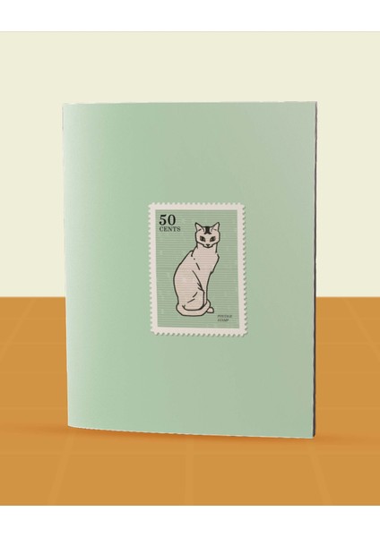 Pastel Renkli Kediler Koleksiyonu - A5 Zımba Dikişli 5 Adet Kedi Temalı Defter - 14,5X20,5 cm