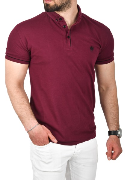 Slim Fit Dar Kesim Pamuklu Pike Kumaş Polo Yaka Tişört Nefes Alan Kıvrılmaz Polo Yaka Tişört 2503020