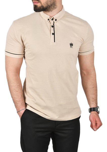 Slim Fit Dar Kesim Pamuklu Pike Kumaş Polo Yaka Tişört Nefes Alan Kıvrılmaz Polo Yaka Tişört 2503020