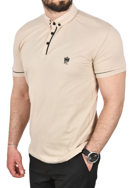 Slim Fit Dar Kesim Pamuklu Pike Kumaş Polo Yaka Tişört Nefes Alan Kıvrılmaz Polo Yaka Tişört 2503020 fırsatları