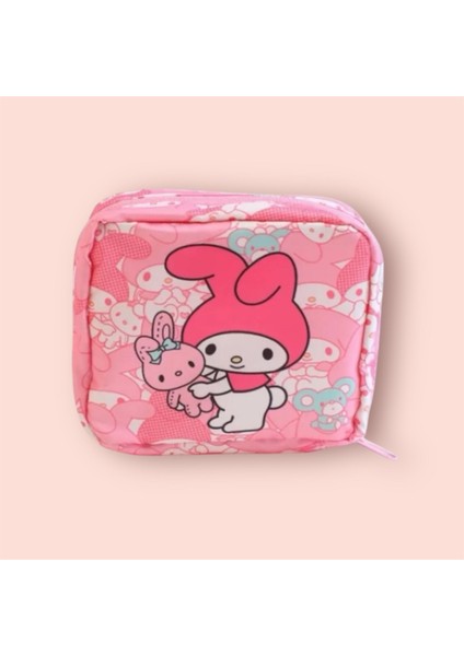 Melodi Sanrio Makyaj Ped Kozmetik Çantası Düzenleyici 13x13 cm