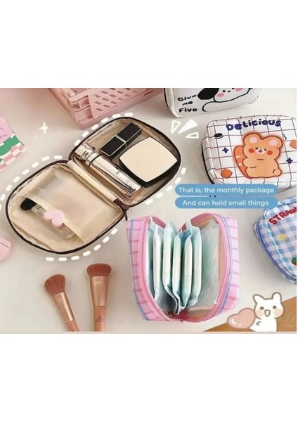 Melodi Sanrio Makyaj Ped Kozmetik Çantası Düzenleyici 13x13 cm modelleri