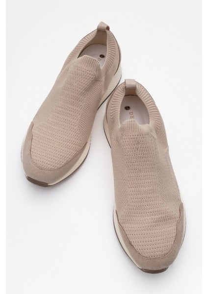 Erkek Rahat Taban Triko Bez Bağcıksız Comfort Ayakkabı Cr 2302 Vizon