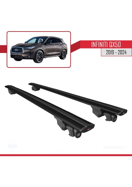 Infiniti QX50 2019-2024 Arası ile Uyumlu Hook Model Ara Atkı Tavan Barı Siyah 2 Adet fırsatları