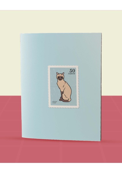 Pastel Renkli Kediler Koleksiyonu- A6 Zımba Dikişli 5 Adet Kedi Temalı Defter- 10,5X14,5 cm