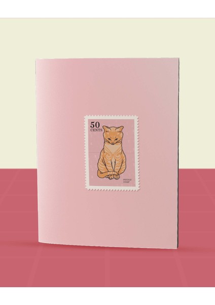 Pastel Renkli Kediler Koleksiyonu- A6 Zımba Dikişli 5 Adet Kedi Temalı Defter- 10,5X14,5 cm