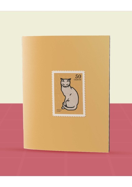 Pastel Renkli Kediler Koleksiyonu- A6 Zımba Dikişli 5 Adet Kedi Temalı Defter- 10,5X14,5 cm