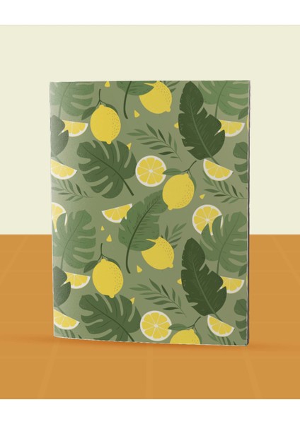Pattern Meyveler Koleksiyonu - A5 Zımba Dikişli 5 Adet Meyve Temalı Defter - 14,5X20,5 cm