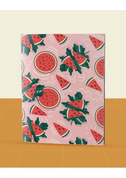 Pattern Meyveler Koleksiyonu - A5 Zımba Dikişli 5 Adet Meyve Temalı Defter - 14,5X20,5 cm