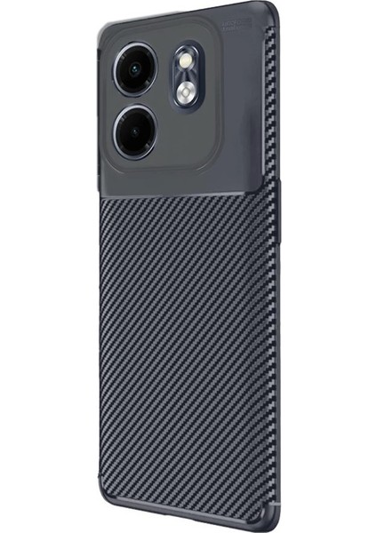 Infinix Smart 9 Uyumlu Kılıf Negro Kabon Fiber Desen Silikon Siyah