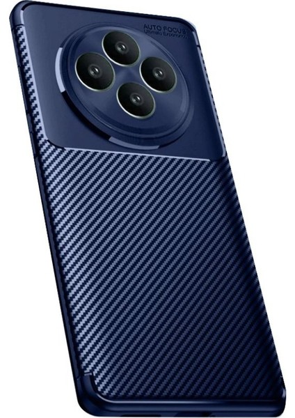 Oppo Reno 11FS Uyumlu Kılıf Negro Kabon Fiber Desen Silikon Lacivert