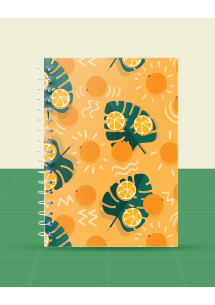 Pattern Meyveler Koleksiyonu - A6 Spiralli 5 Adet Meyve Temalı Defter - 10,5X20,5 cm
