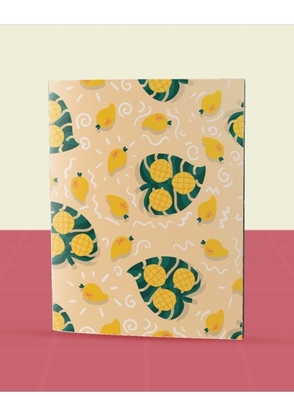 Pattern Meyveler Koleksiyonu - A6 Zımba Dikişli 5 Adet Meyve Temalı Defter - 10,5X14,5 cm