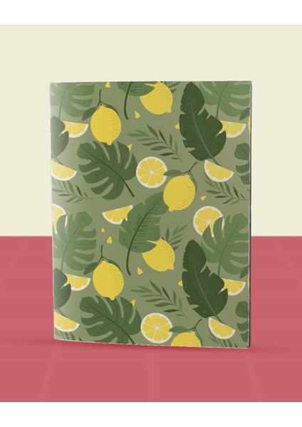 Pattern Meyveler Koleksiyonu - A6 Zımba Dikişli 5 Adet Meyve Temalı Defter - 10,5X14,5 cm
