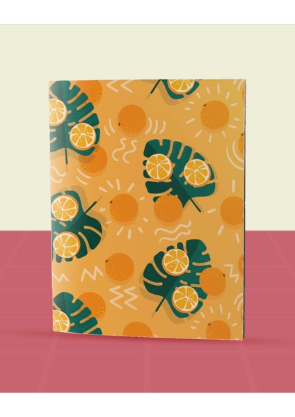 Pattern Meyveler Koleksiyonu - A6 Zımba Dikişli 5 Adet Meyve Temalı Defter - 10,5X14,5 cm