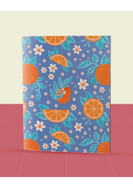 Pattern Meyveler Koleksiyonu - A6 Zımba Dikişli 5 Adet Meyve Temalı Defter - 10,5X14,5 cm